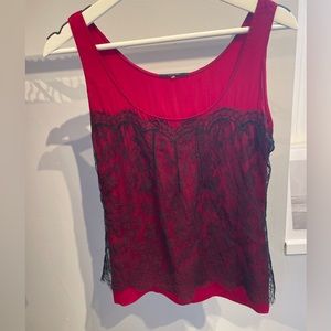 Elie Tahari satin and lace tank top size XS